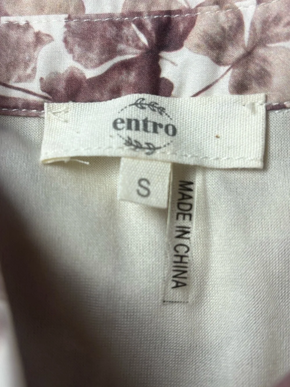 Entro Midnight Mist Brown Floral Midi Dress Shirtwaist Belted Pockets Sz Small